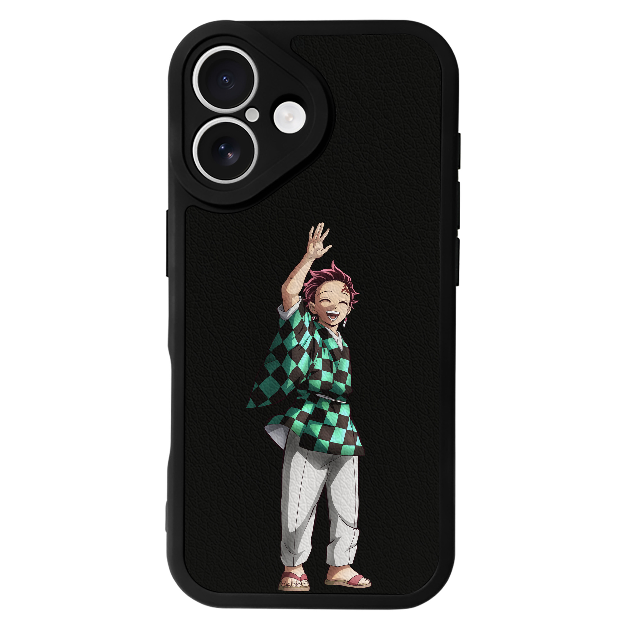 （画像用） 鬼滅の刃 竈門 炭治郎／かまど たんじろう Kamado Tanjirou 【iPhone 16シリーズ対応】シリコンスマホケース（レザー調） 材質：シリコン
